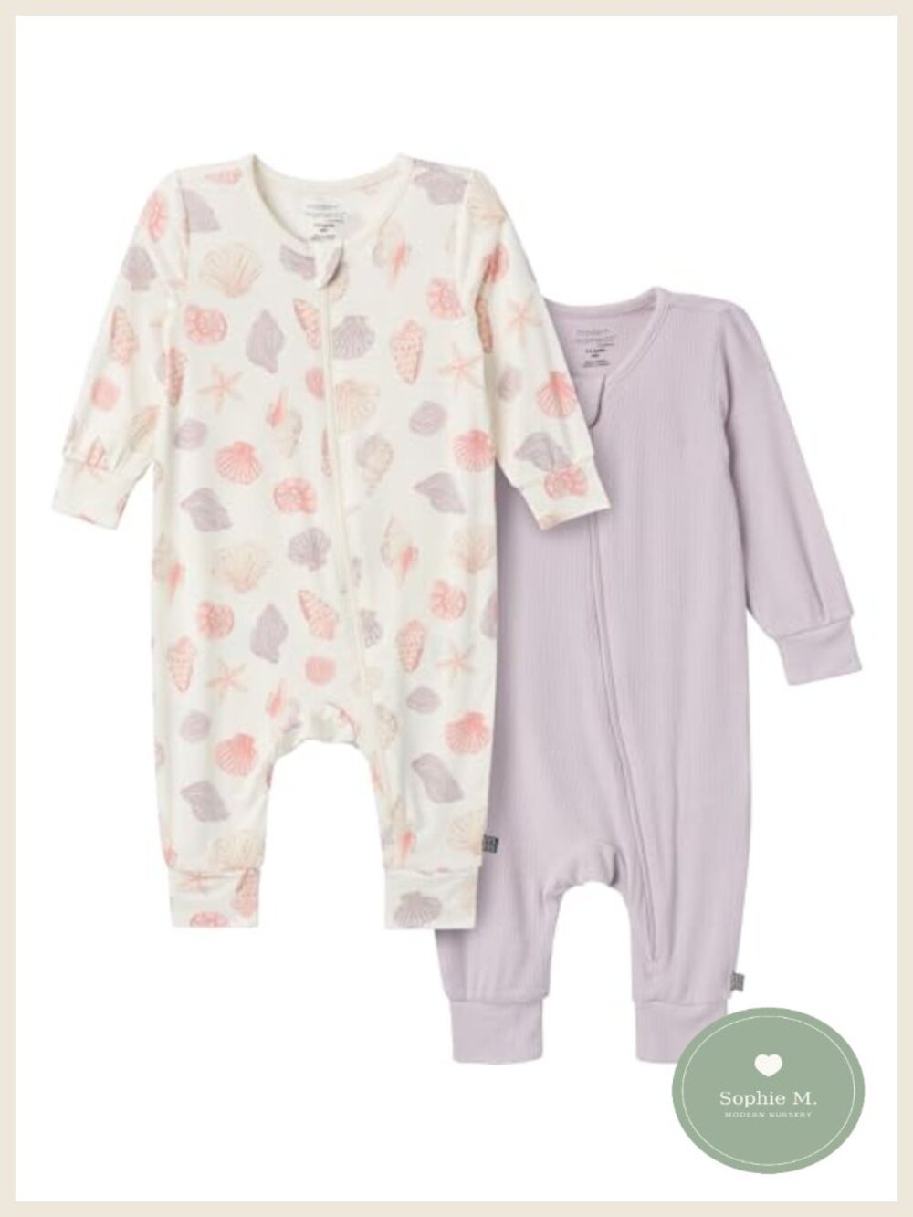 Baby Viscose 2-pack Footless Coveralls Long Sleeve Zipper